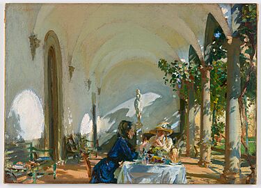 Sargent - Breakfast in the Loggia, 1910, F1917.182a-b