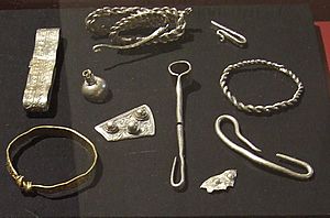 Silver and gold arm neck rings brooch fragments york hoard