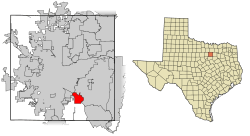 Location of Kennedale in Tarrant County, Texas