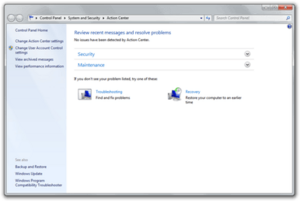 Action Center on Windows 7