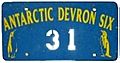 Antarctica license plate Devron Six 31