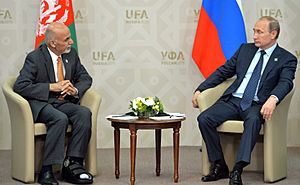 Ashraf Ghani Ahmadzai and Vladimir Putin, Ufa