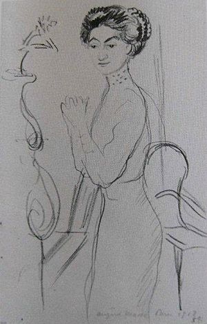 August Macke, Bildnisstudie Elisabeth Epstein, 1912.jpg