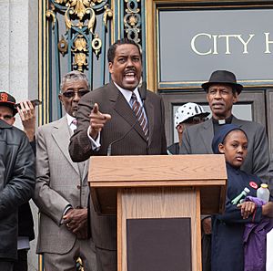 Christopher Muhammad at San Francisco March 2016 protest against police violence - 3