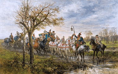 Court of the Polish Lord during the journey in times of Augustus III the Saxon