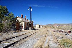 The Nevada Northern Railway depot in Currie