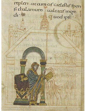 Dedication of a Church, Benedictional of Æthelwold, London, BL, Ms Add 49598, Fol 118V
