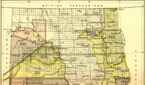 Early Indian treaty territories, North Dakota. Map 1 (1851-1891)