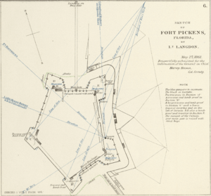 Fort Pickens map 1861
