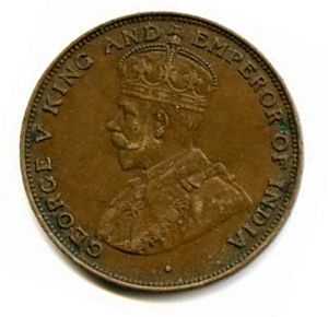 HK 1 cent 1923 reverse