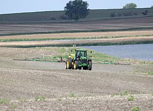 Herbicide spraying, Carlson Waterfowl Production Area in LaMoure County, ND