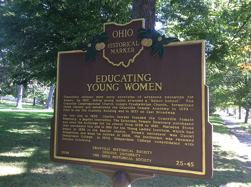 Image History from 1827 of women's advanced education in the village