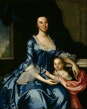 John Hesselius - Portrait of Mrs. Matthew Tilghman and Her Daughter, Anna Maria - Google Art Project