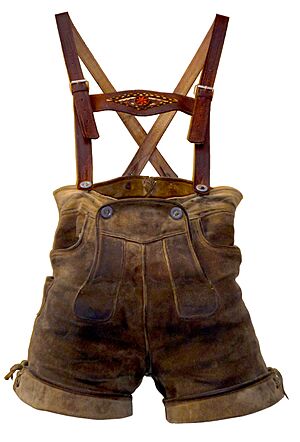 Knopflatz Lederhose ca. 1940 cropped