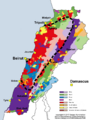 Lebanon religious groups distribution with Mount Lebanon 1862-1917 borders shown