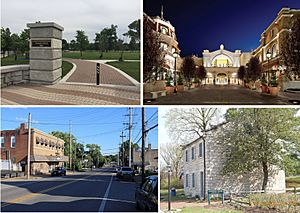 From top left: Lemay Park, River City Casino, South Broadway, Jefferson Barracks Historic District