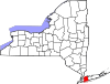 State map highlighting Nassau County
