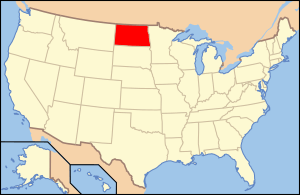 Map of USA ND
