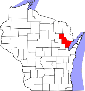 Map of Wisconsin highlighting Oconto County