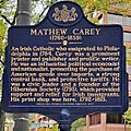 Mathew Carey, Pennsylvania state historical marker