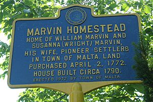 New York State historic marker - Marvin Homestead