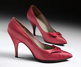 Pair of silk satin evening pumps, designed by Christian Dior, Paris, ca. 1960