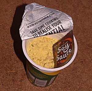 Pot Noodle before water added (King size Chicken & Mushroom)