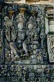 Relief sculpture of the Hindu god Narayana with his consort Lakshmi (Lakshminarayana) in the Hoysaleshwara temple at Halebidu