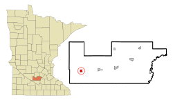 Location of Gibbonwithin Sibley County, Minnesota
