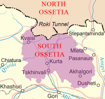 Map of South Ossetia.
