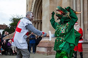 St Albans Mummers production of St George and the Dragon, Boxing Day 2015-7