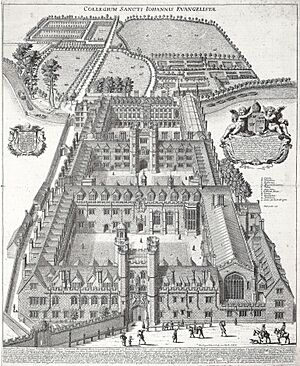 St John's College, Cambridge by Loggan 1690