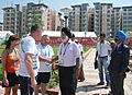 The Union Minister of Youth Affairs and Sports, Dr. M.S. Gill meeting the members of North Ireland, during his visit to the Commonwealth Games Village, in New Delhi on September 29, 2010