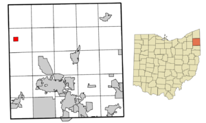 Location of West Farmington in Trumbull County, Ohio.