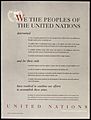 UNITED NATIONS - PREAMBLE TO THE CHARTER OF THE UNITED NATIONS - NARA - 515901