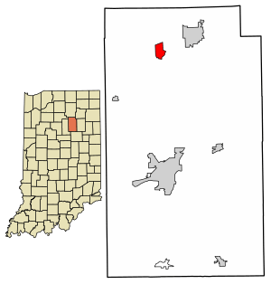 Location of Laketon in Wabash County, Indiana.