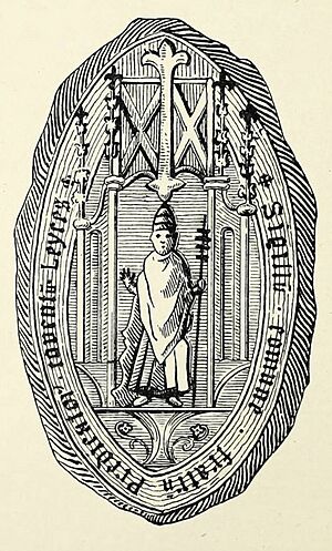 Wax Seal of the Priory of St Clement (Dominicans, Blackfriars, or Friars Preachers), Leicester. From Leicestershire Architectural and Archaeological Society (1884)