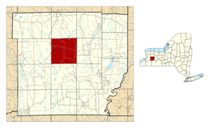 Location in Wyoming County and the state of New York.