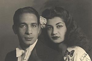 (Ashraf and her husband) اشرف پهلوي در كنار همسرش احمد شفيق