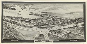 1924 Sketch of the Sydney Harbour Bridge - northern approach