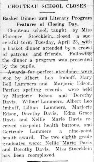 1935 Chouteau Springs School Term Closing and Awards, Cooper County, Missouri
