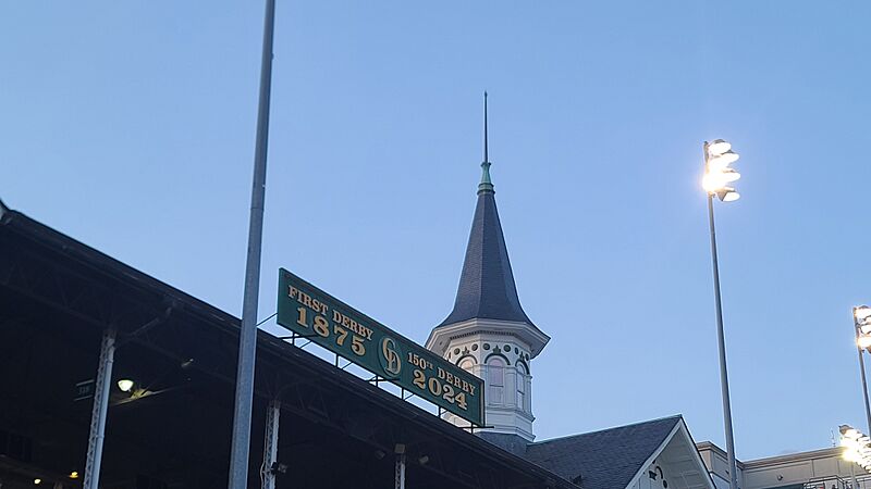 2024 Derby sign and Spire
