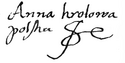 Anna Jagiellon's signature