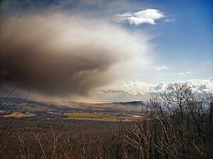 A snow squall over Caernarvon Township