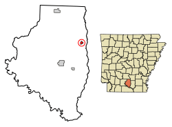 Location of Tinsman in Calhoun County, Arkansas.