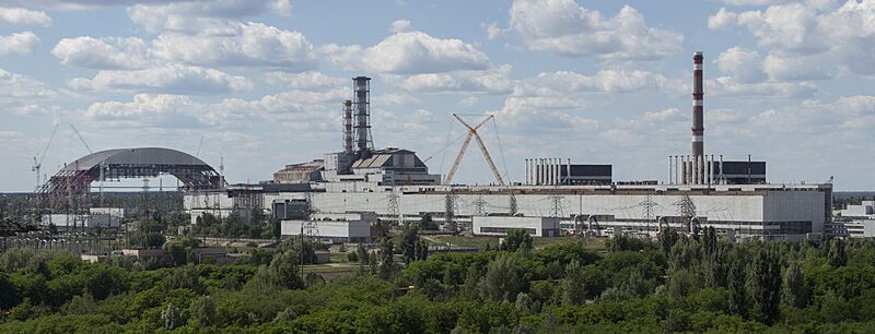 Chernobyl NPP Site Panorama with NSC Construction - June 2013