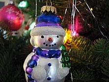Christmas ornament snowman lights 