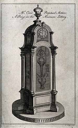Clocks; James Cox's "perpetual motion" self-winding clock. E Wellcome V0023851