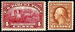 Definitive stamp & Parcel Post size comparison