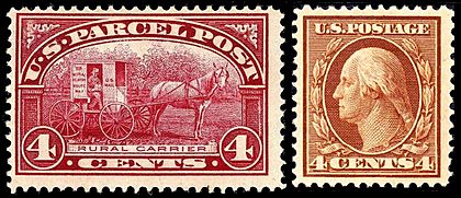 Definitive stamp & Parcel Post size comparison